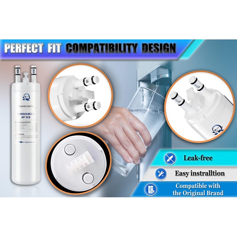 WF3CB Refrigerator Water Filter Compatible with Frigidaire WF3CB Puresource 3