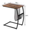 Tangkula Sofa Side End Table, C Table Snack Table with