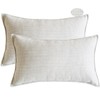 Lutanky Linen Cushion Covers Pack of 2 Elegant Rectangle Throw