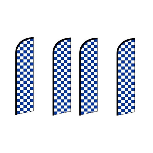 OnPoint Wares Blue & White Checkered King Flag- Pack of