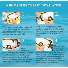 Calabria Hydrotac Dive OPTX 20/20 Stick On Bifocal Lenses +1.25 2 PACK Scuba Mask Magnifying BiFocal Stickers Diving Goggles