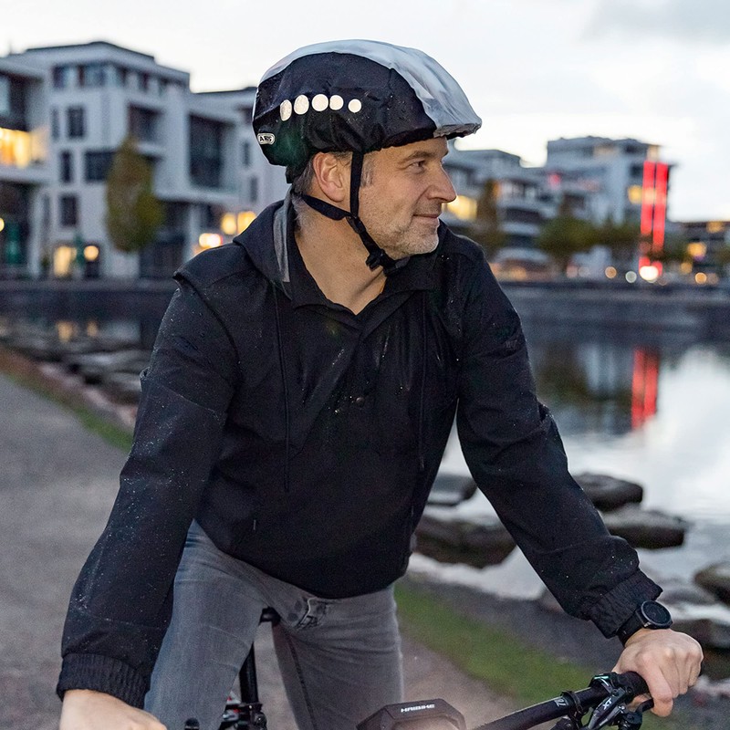 ABUS Regenkappe Toplight für Helme mit hohem Rücklicht – Regenschutz