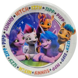 BeenSmile, 8 My Little Pony 18 CM Plates, Disposable Children's Birthday Party Plates, Themed Party Decoration Items
