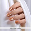 SHANGMENG Brown Press on Nails Short - Soft Gel Fall