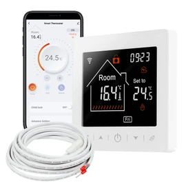 Mi-Heat M2 Room Thermostat WLAN White - Alexa Tuya Smart Life Google Home Electric Underfloor Heating Thermostat Smart Room Thermostat Underfloor Heating Time Display Shut-Off