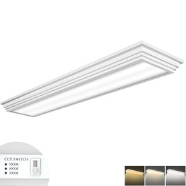 FAITHSAIL Dimmable 4FT LED Wraparound Light, Selectable 3 Color Temperature 3000K/4000K/5000K CCT 50W 5500LM 4 Foot Kitchen LED Light Fixture, Flush Mount 48 Inch Ceiling Lighting Fixture, 1 Pack