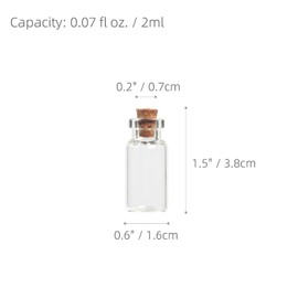 Magic Season Tiny Decorative Glass Bottles (24 Pcs / 0.6x1.5 inch)