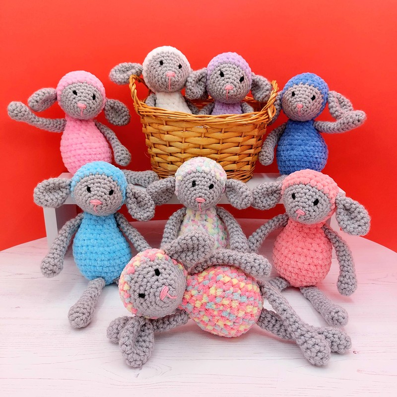 Lambs Crochet Pattern - Printed Pattern Booklet- Easter Lambs Amigurumi