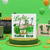 Coffee Decor, St. Patricks Day Decor Lucky Coffee First Wooden