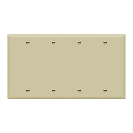 Enerlites Blank Device Cover Wall Plate, Gloss Finish, Size 4-Gang 4.50" x 8.19", Unbreakable Polycarbonate Thermoplastic, 8804-I, Ivory