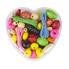 Lena 32043 Craft Set Wooden Threading Beads in Heart Tin