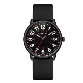 CHEETAH Nurse Watches for Men Women Medical Professionals, Students with Luminous Easy Read Dial, Second Hand 24 Hour, Waterproof Silicone Band in Black