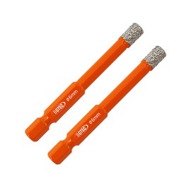 BGTEC Dry Diamond Drill Bits 2pcs 1/4" with Quick Change Hex Shank for Granite Porcelain Tile Ceramic Marble