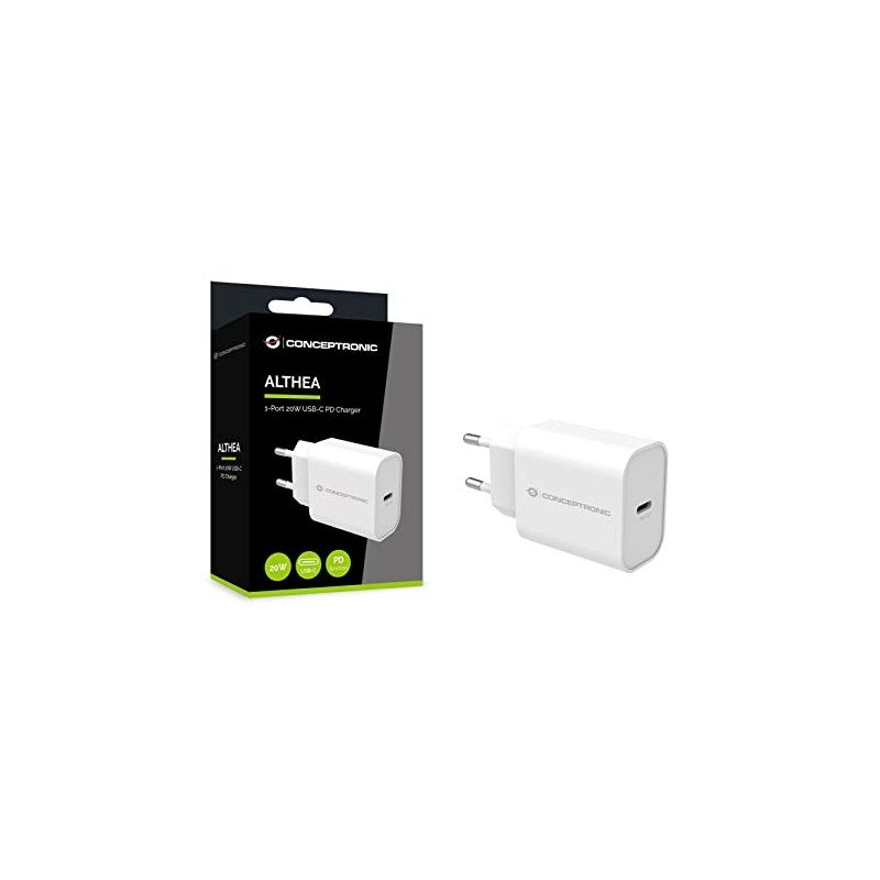 Conceptronic ALTHEA07W 1-Port 20W USB-C PD Charger White