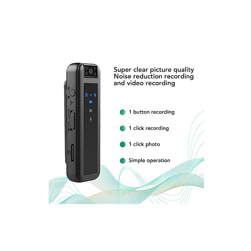 Mini Body Camera 1080P, 180 Degree Rotating Video Recorder With