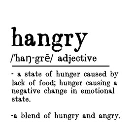 Hangry Noun Definition Wall Decals Motivational Definition Printer Font Store Wall Decals Vinyl Wall Stickers Quotes for Nursery Bike Playroom Wall Art 18in