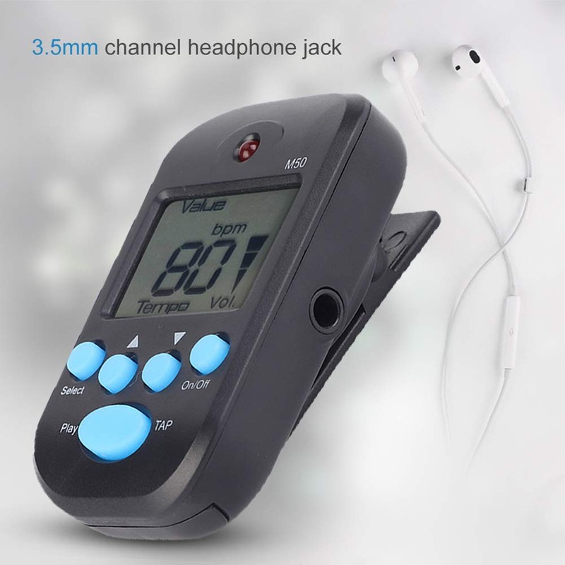 Digital Metronome Multifunctional Mini Digital Metronome Clip for Guitar Saxophone