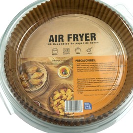 Air Fryer Non-Stick Paper Liners, 100 Pack, Round, 16-20cm, Food Safe, BPA Free, Fits 3-4.5L Deep Fryers and Microwaves