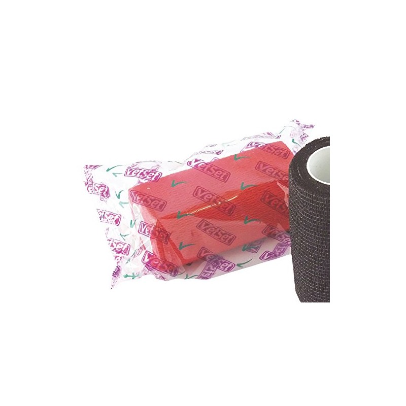 WrapTec Cohesive Bandage 10cm wide. RED x 6 Pack
