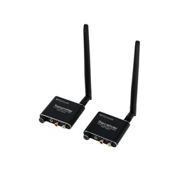 Wilxisum 2.4G Wireless Audio Transmitter and Receiver, RCA/3.5mm Jack Input/Output with Volume Adjustment knob, 160ft Distance Low Latency Transmission Adapters