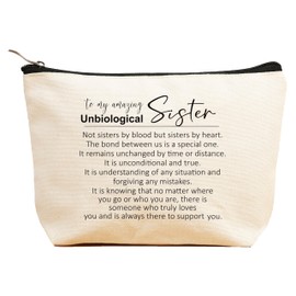 ZVMIS Unbiological Sister Gift-Friendship Gifts for Women,Sister-in-Law,Best Friend-Soul Sister-Birthday Christmas Gifts for Sister Friends Female, Bestie, BFF-Makeup Bag,Cosmetic Pouch,Travel Case