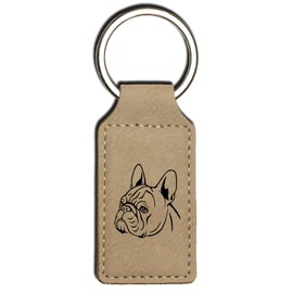 French Bulldog Keyring | Frenchie Keychain | Dog Gifts (Tan)