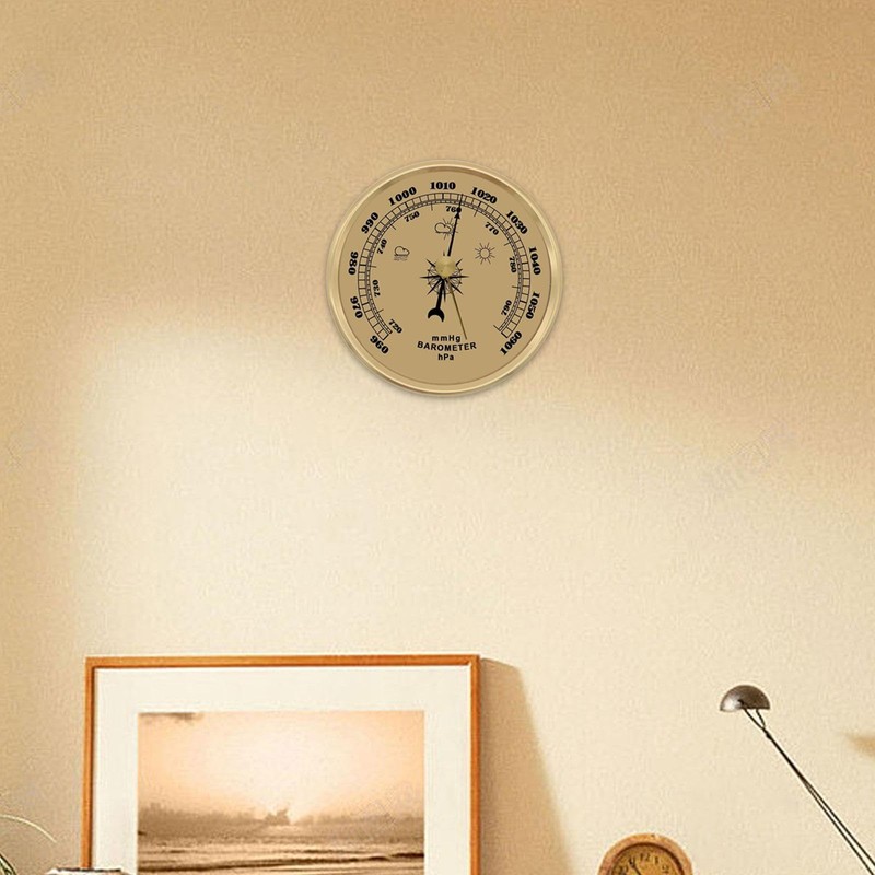 WeiLaiKeQi Mechanical Barometer Round Barometric Pressure Gauge for Home Office