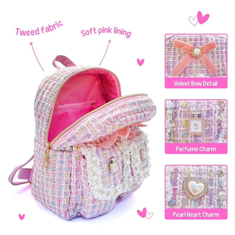 Hot Focus Girly Glam Backpack & Lip Gloss Bundle
