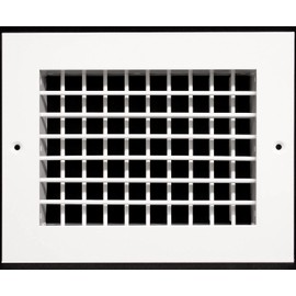 HVAC Premium 14''w X 6''h Aluminum Double Deflection Adjustable Air Supply HVAC Diffuser - Full Control Vertical/Horizontal Airflow Direction - Vent Duct Cover [Outer Dimensions: 15.6''w X 7.6''h]