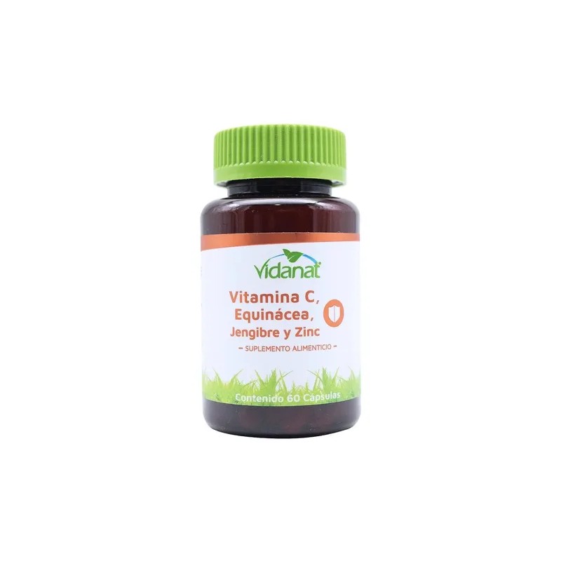 Vitamina Equinácea Jengibre Zinc Cápsulas Vidanat Sabor