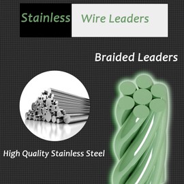 QISHUO Heavy Duty Fishing Leader Steel Wire Stainless Fishing Leaders Freshwater Fly Saltwater Wire Leader Fishing Black Nickel #1 20lb 5.9in 50pcs