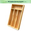 guiogc Bamboo Kitchen Drawer Silverware Organizer, 7 Inch Silverware Utensils
