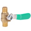 4pcs 1/4in Ball Valve Thicken Double External Thread Brass Drain