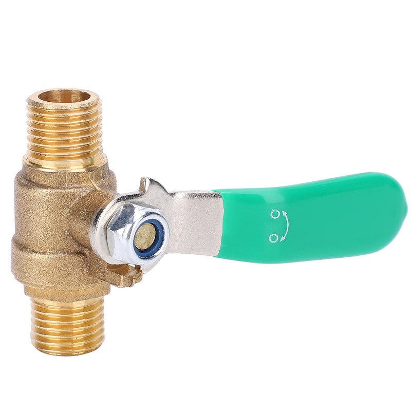 4pcs 1/4in Ball Valve Thicken Double External Thread Brass Drain