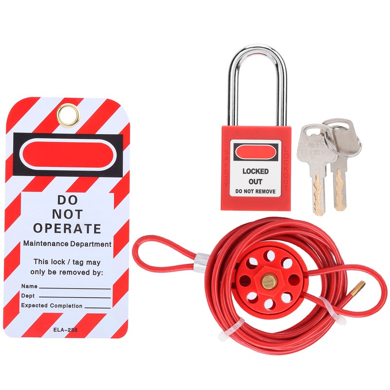 Cable Lock Kit Adjustable Insulation Universal for Valve Red Energy