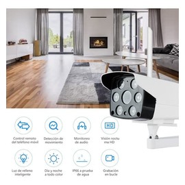 Cámara De Seguridad Wifi  Monitoreo en Tiempo Real  Alta resolución FULL HD 1920p x 1080p  Detector de Movimiento  Visión Nocturna  Audio Bi...       