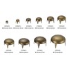 sourcing map 100Pcs Bronze Round Dome Rivets, 10 Sizes Brass