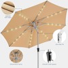 HOMSHADE 9ft Aluminum Patio Umbrella with Solar Lights - Outdoor