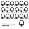 Pack of 20 D Ring Stud Screw Head with Screw,