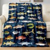 Fishing Blanket Gift for Men Boys Soft Flannel Fish Throw
