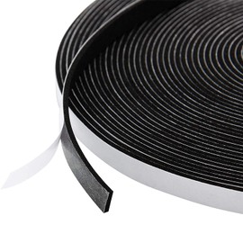 AMXIKIN High Density Foam Rubber, Anti-Collision Soundproofing Insulation Sponge, Cushion Tape, Rubber, Sponge, Windows, Entrance, Sliding Doors, Gaps, Gaskets, Sash, Black, Thickness 0.2 inches (6 mm