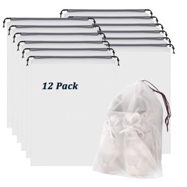 12 Stück Schuhbeutelm, Schuhbeutel mit Zugband PE Schuhtasche, Travel Schuhbeutel Reise, Schuh-Aufbewahrungstaschen, wasserdichte Schuhtasche für den täglichen Gebrauch und auf Reisen