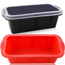 AEVBSOY 3 Pack BPA Free & Dishwasher Safe Silicone Bread and Loaf Pans Nonstick Silicone Bread Pan Set Silicone Baking Mold for Homemade Loaf, Bread, Meatloaf, Cakes,Quiche (7.65 x 3.9 x 2.1 inch)