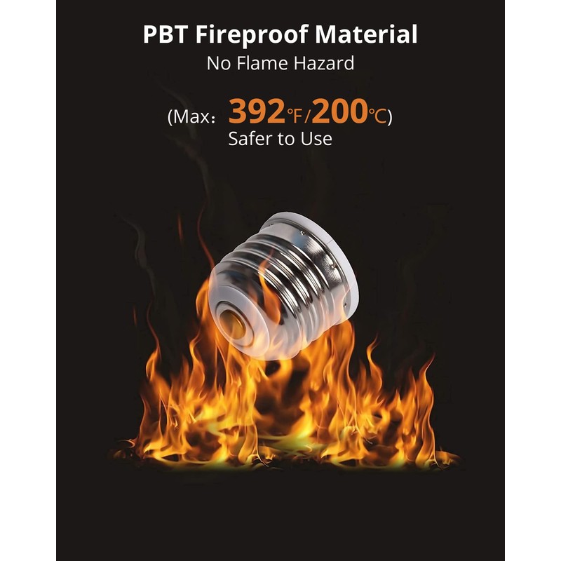 JACKYLED UL Listed E26 to E12 Adapter, Medium E26 E27