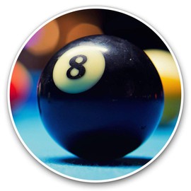 Vinyl Stickers (Set of 2) 10cm - Lucky 8 Ball English American Pool Decals for Laptops,Tablets,Luggage,Scrap Booking,Fridges, 16449