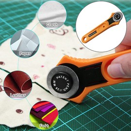 Kovcfon 28mm Fabric Cutter Leather Rotary Cutters Plastic Handle Wheel Cutter for Papers Leather Fabric Sewing Plastic