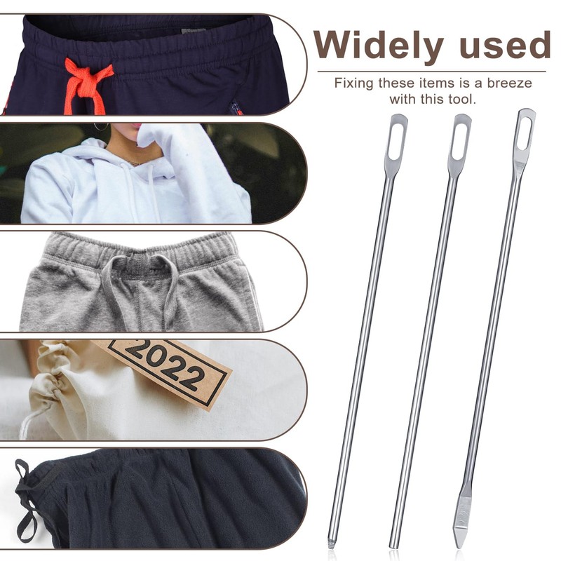 3pcs Drawstring Threaders, Quick & Easy Draw String Threader Puller