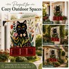 Black Cat Garden Flag 28x40 Inch Funny Spring Floral House