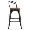 Modway Promenade Industrial Modern Steel Bistro Bar Stool with Arms