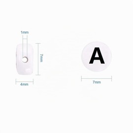 Lnvision Perline con Lettere A 300 Pezzi 4x7mm Vocale Bianco per Creazione di Gioielli, Braccialetti Fai da Te, Collane, Portachiavi, Bracciali
